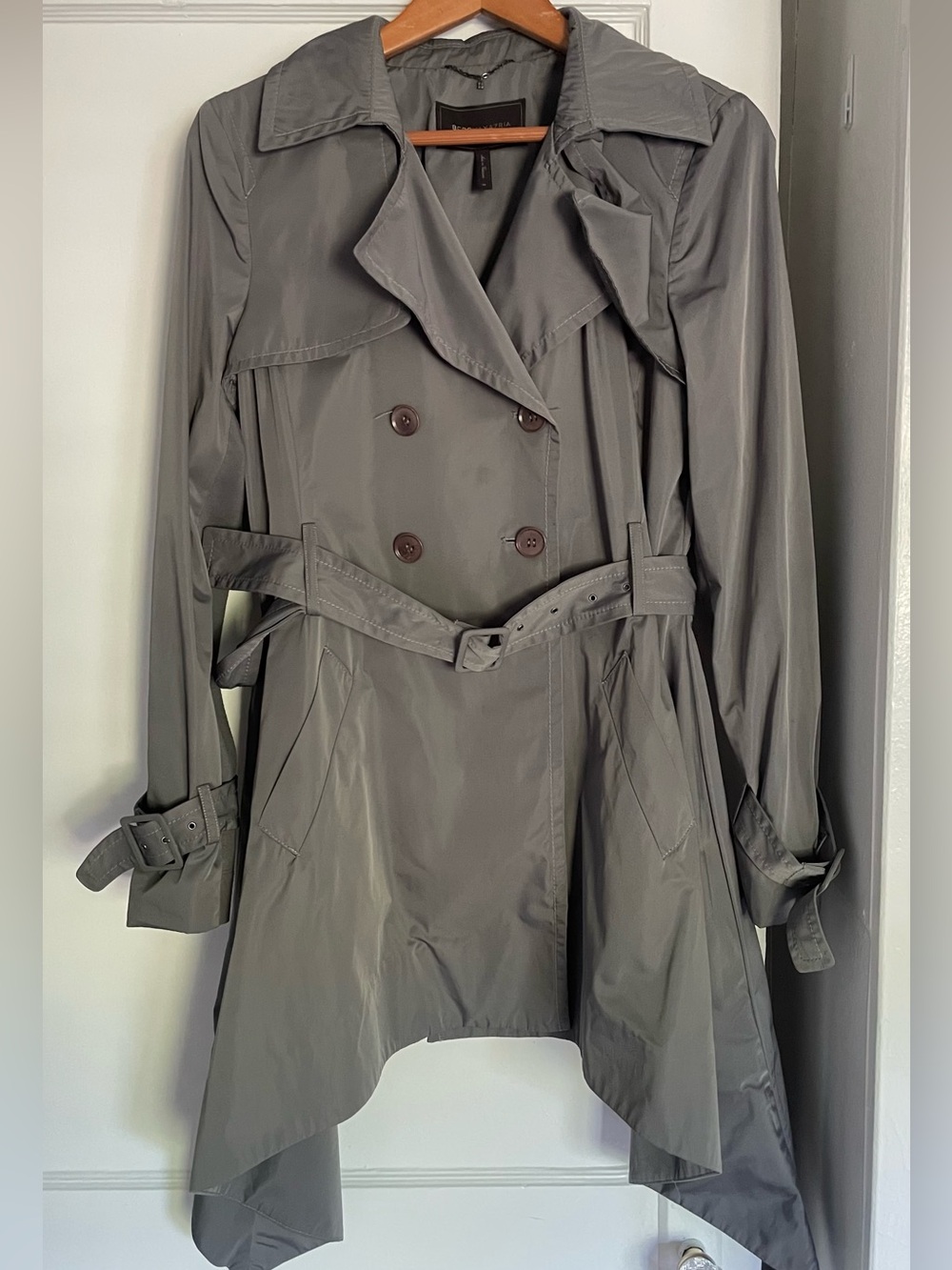 BCBGMAXAZRIA Ophelia Ruffled Trench Coat